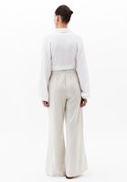 Bayan Çok Renkli Keten Karışımlı Wide-Leg Pantolon