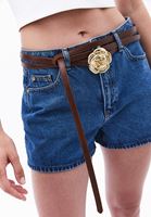 Bayan Kahverengi Toka Detaylı Kemer