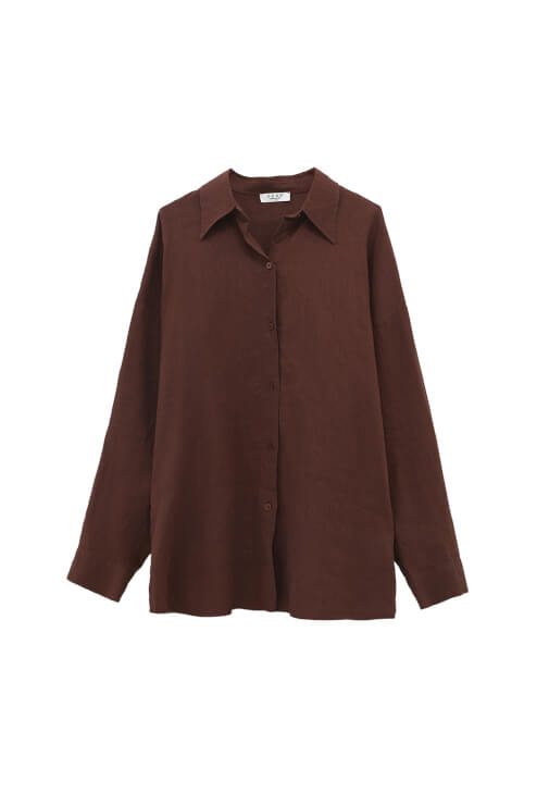 Düğmeli Keten Gömlek ve Pantolon Kombini