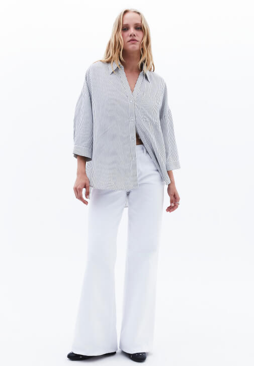 Oversize Keten Gömlek ve Pantolon Kombini