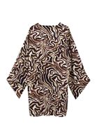 Bayan Çok Renkli Keten Karışımlı Bağcıklı Elbise