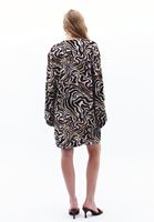 Bayan Çok Renkli Keten Karışımlı Bağcıklı Elbise