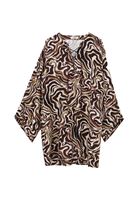 Bayan Çok Renkli Keten Karışımlı Bağcıklı Elbise