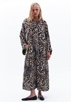 Bayan Çok Renkli Keten Karışımlı Uzun Elbise