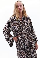 Bayan Çok Renkli Keten Karışımlı Uzun Elbise