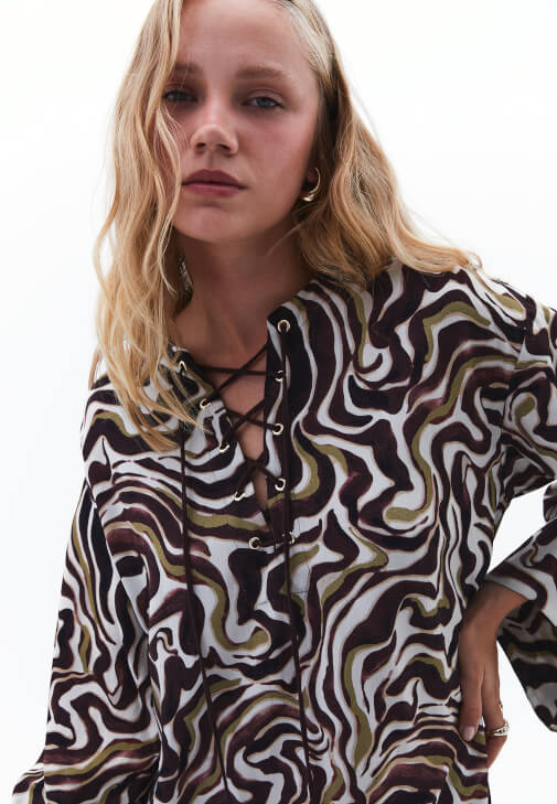 Keten Karışımlı Elbise ve Babet Kombini