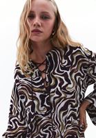 Bayan Çok Renkli Keten Karışımlı Uzun Elbise