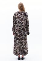 Bayan Çok Renkli Keten Karışımlı Uzun Elbise