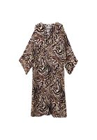 Bayan Çok Renkli Keten Karışımlı Uzun Elbise