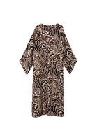 Bayan Çok Renkli Keten Karışımlı Uzun Elbise