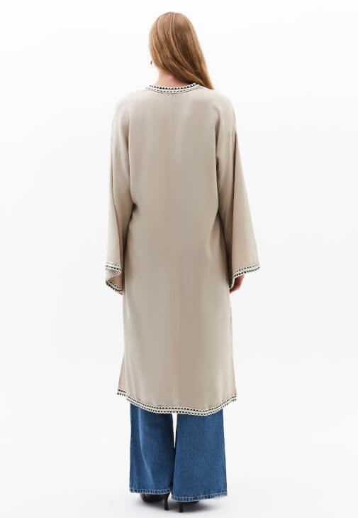 Keten Kimono ve Bootcut Pantolon Kombini