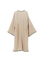 Bayan Bej Keten Karışımlı Kimono