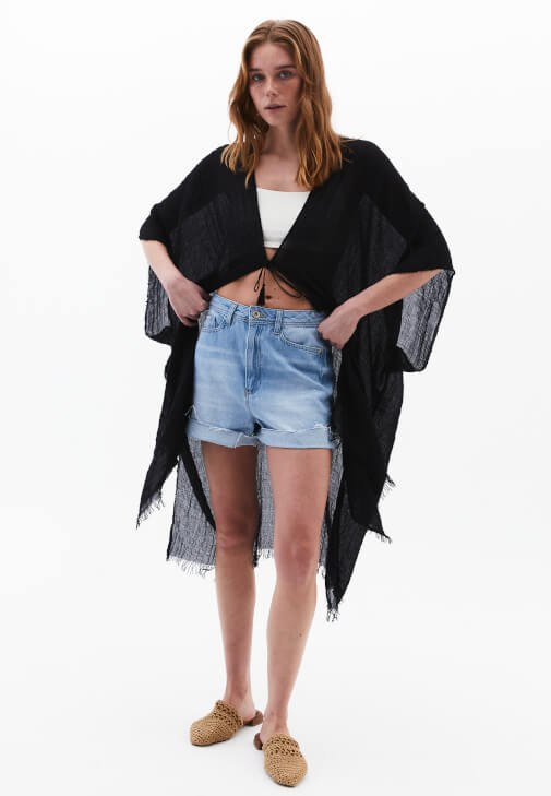 Siyah Basic Kimono