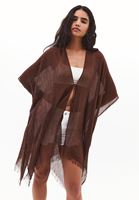 Bayan Kahverengi Basic Kimono