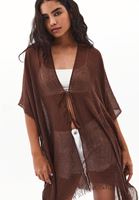 Bayan Kahverengi Basic Kimono