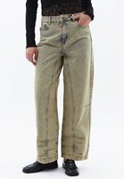 Women Sand Beige Mid Rise Baggy Fit Pants