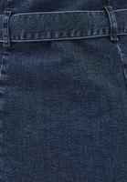 Bayan Mavi Kemer Detaylı Denim Elbise