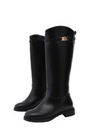 Bayan Siyah Tokalı Binici Çizmesi