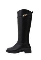 Bayan Siyah Tokalı Binici Çizmesi