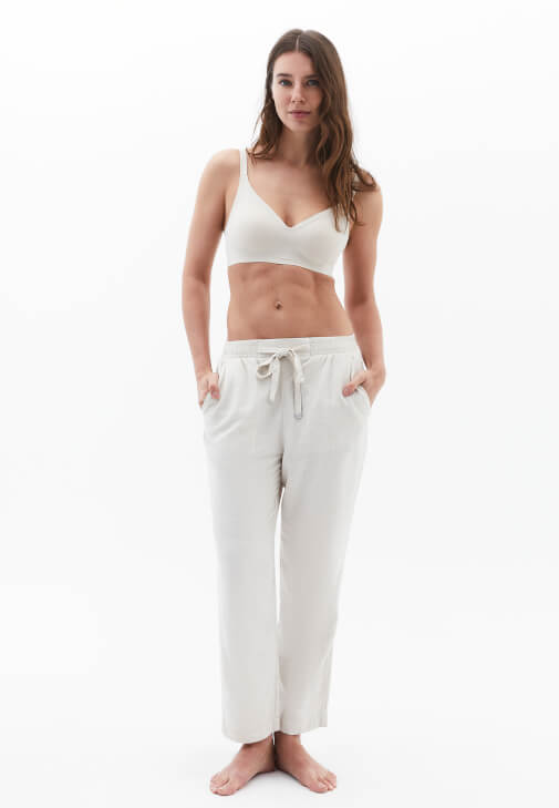 Bralet ve Keten Carrot-Fit Pantolon Kombini