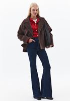 Bayan Lacivert Ultra Yüksek Bel Flare Pantolon