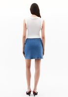 Women Blue High Waist Denim Skirt