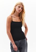 Women Black Modal Strappy Tank Top