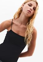 Women Black Modal Strappy Tank Top