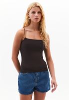 Women Brown Modal Strappy Tank Top