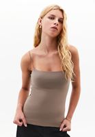 Women Sand Beige Modal Strappy Tank Top