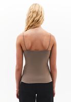 Women Sand Beige Modal Strappy Tank Top