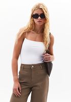 Women White Modal Strappy Tank Top