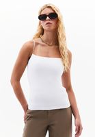 Women White Modal Strappy Tank Top
