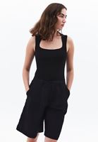 Bayan Siyah Modal Kare Yaka Atlet