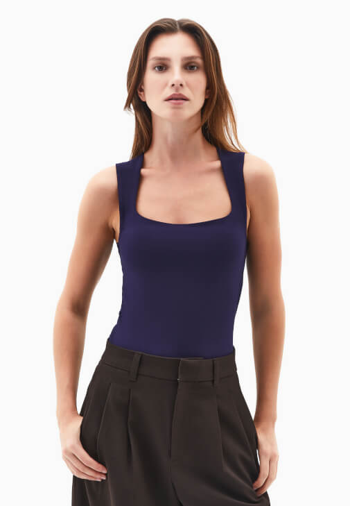 Lacivert Modal Kare Yaka Atlet