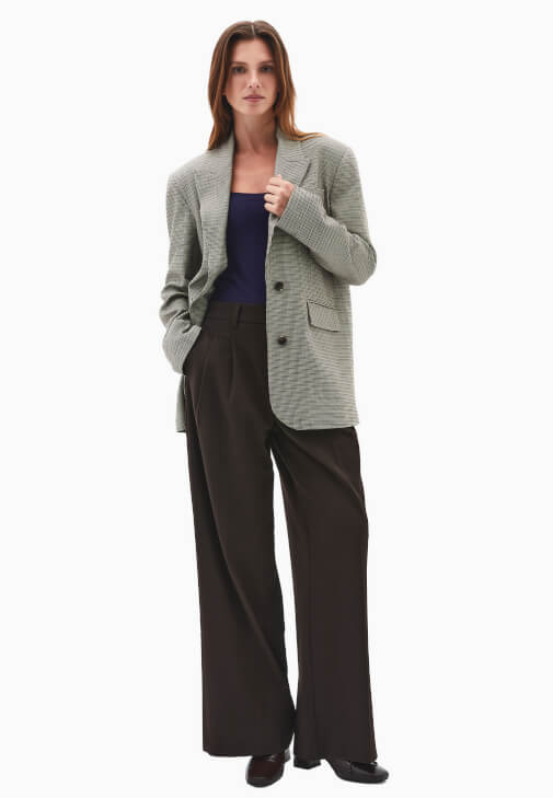 Modal Atlet ve Wide-Leg Kumaş Pantolon Kombini