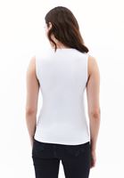 Bayan Beyaz Modal Kare Yaka Atlet