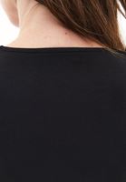 Bayan Siyah Modal Kare Yaka Tişört