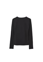 Bayan Siyah Modal Kare Yaka Tişört