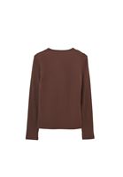 Bayan Kahverengi Modal Kare Yaka Tişört