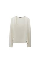 Bayan Krem Modal Kare Yaka Tişört