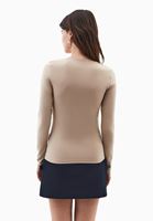 Bayan Bej Modal Kare Yaka Tişört