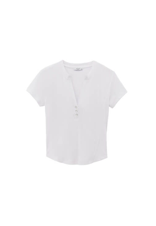 Düğmeli Tişört ve Etek Kombini