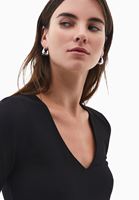 Bayan Siyah Modal V Yaka Tişört