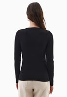 Bayan Siyah Modal V Yaka Tişört