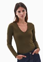 Bayan Yeşil Modal V Yaka Tişört