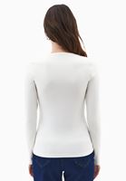 Bayan Krem Modal V Yaka Tişört