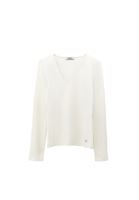 Bayan Krem Modal V Yaka Tişört