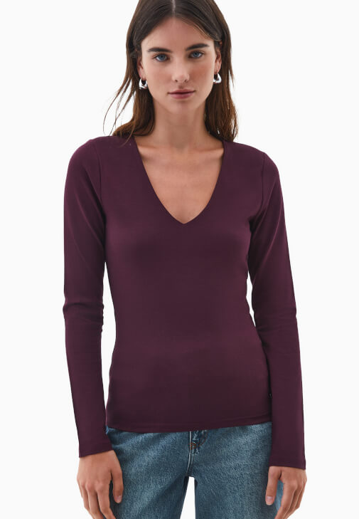 Modal Tişört ve Wide-Leg Denim Kombini