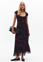 Bayan Çok Renkli Bağlamalı Uzun Elbise